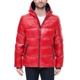Jaqueta Tommy Hilfiger Masculina Com Capuz, Nova, Vermelha Perolada