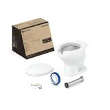 Kit De Bacia Convencional Assento Pp Com Abertura Frontal E Complementos De Instalação Acesso Roca I Incepa Branco Brilhante