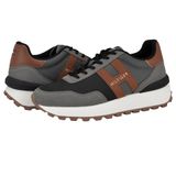 Tênis Tommy Hilfiger Gani Para Homens Cinza/conhaque Tamanho 9
