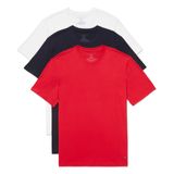 Camisetas Íntimas Masculinas De Algodão Tommy Hilfiger, Pacote Com 3 Unidades