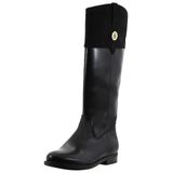 Bota Feminina Tommy Hilfiger Shano Preta De Couro Sintético
