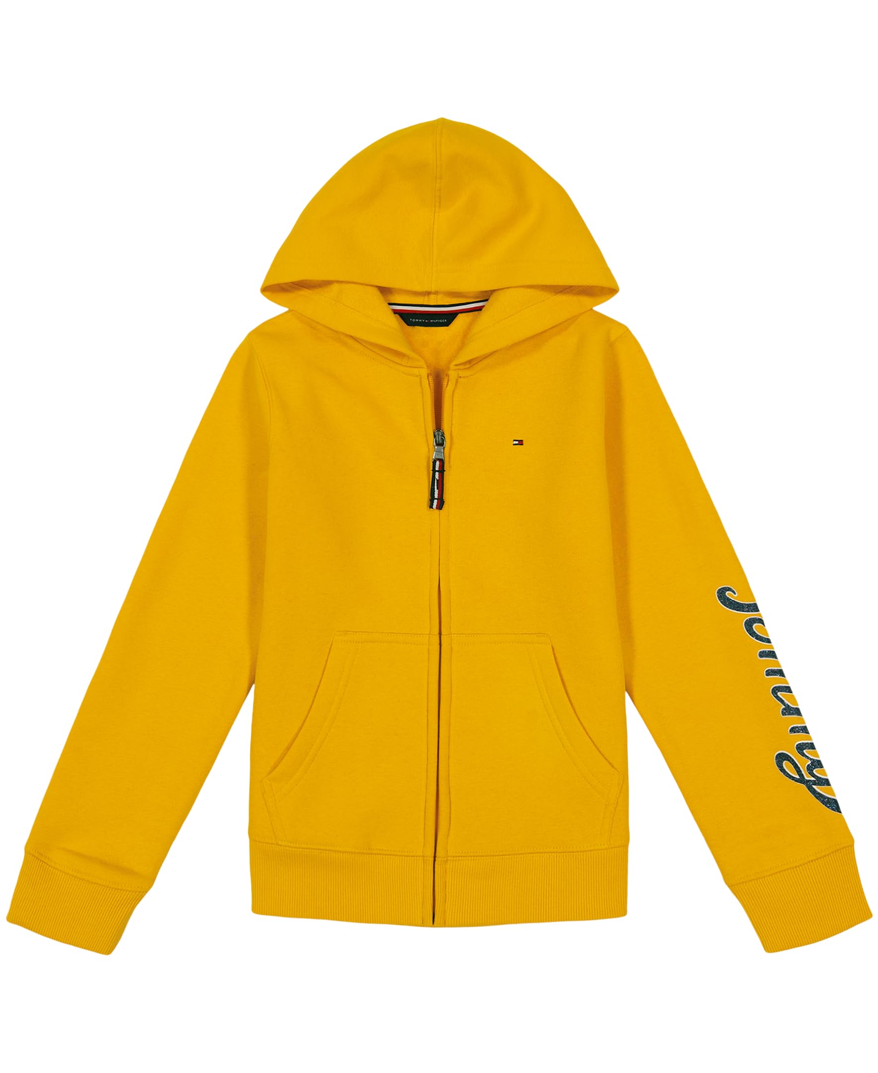 Moletom Com Capuz Tommy Hilfiger Com Zíper Completo Para Menina De 7 Anos