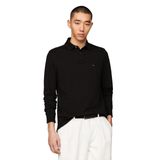 Camisa Polo Tommy Hilfiger, Manga Comprida, Modelagem Regular, Preta, Masculina