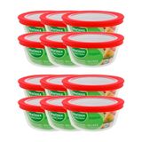 Tigela Marinex Prática 600ml Pequena Redonda 631201|com Tampa Transpararente - Embalagem Com 12 Peças