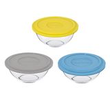 Tigela Marinex Plus 500ml Pequena 30337 Com Tampa - Cores Sortidas - Embalagem Com 12 Peças