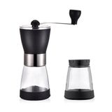 Moedor De Cafe Manual Inox Vidro Moinho Graos Mesa Luxo Vintage
