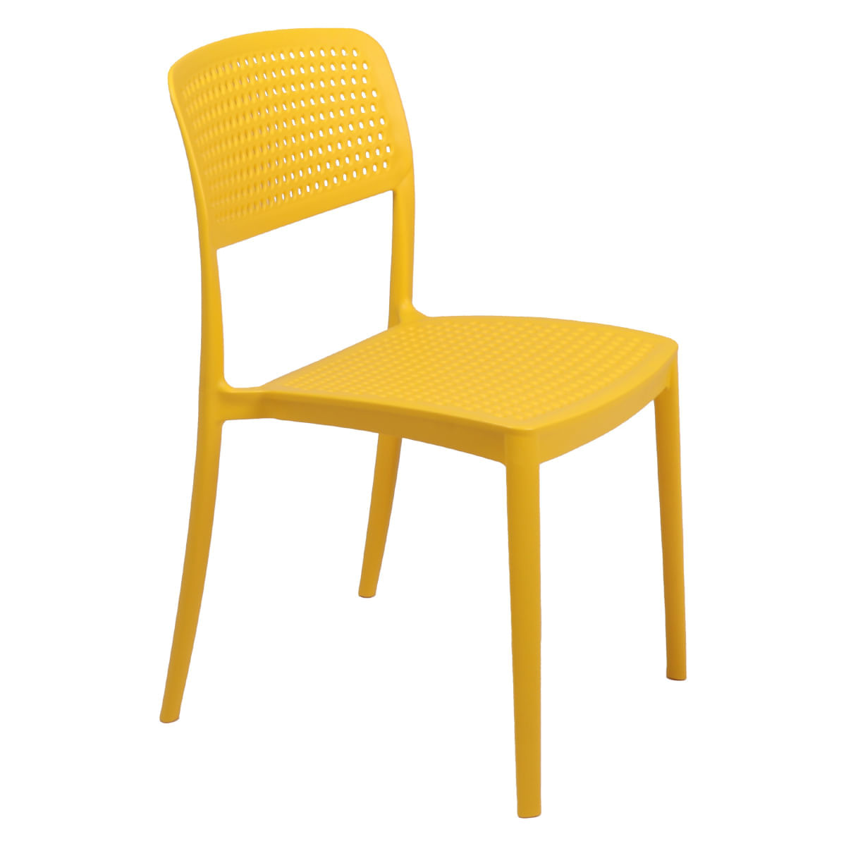 Cadeira Tramontina Serena Amarela Empilhável Em Polipropileno Com Proteção Antimicrobiana Tramontina