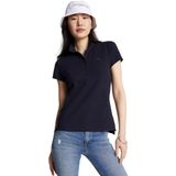 Camisa Polo Feminina Tommy Hilfiger Azul Marinho, Slim Fit, Tamanho L