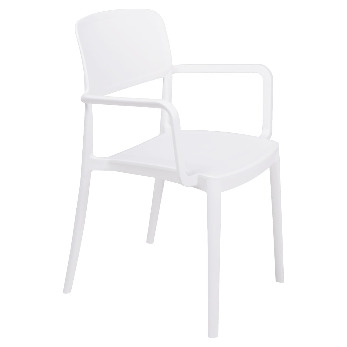 Cadeira Tramontina Marta Com Braços Branca Empilhável Em Polipropileno Com Proteção Antimicrobiana Tramontina