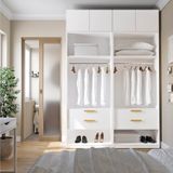 Guarda-roupa Modulado 4 Peças 4 Portas Jade Cabecasa Madeiramadeira Branco Fosco