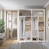 Guarda-roupa Modulado 4 Peças 8 Portas Jade Cabecasa Madeiramadeira Branco Fosco