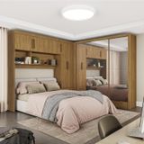 Guarda-roupa Casal Modulado 5 Portas Santiago 3 Portas Premium 5 Gaveta Com Espelho Cinamomo