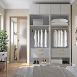Guarda-roupa Modulado 4 Peças 4 Portas Jade Cabecasa Madeiramadeira Cinza Urbano