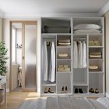 Guarda-roupa Modulado 2 Peças Sem Portas Jade Cabecasa Madeiramadeira Cinza Urbano