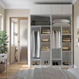 Guarda-roupa Modulado 4 Peças 4 Portas Jade Cabecasa Madeiramadeira Cinza Urbano