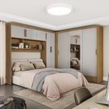 Guarda-roupa Casal Modulado 5 Portas Santiago 3 Portas Com Espelho 5 Gavetas Cinamomo/off White