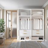 Guarda-roupa Modulado 2 Peças Sem Portas Jade Cabecasa Madeiramadeira Branco Fosco