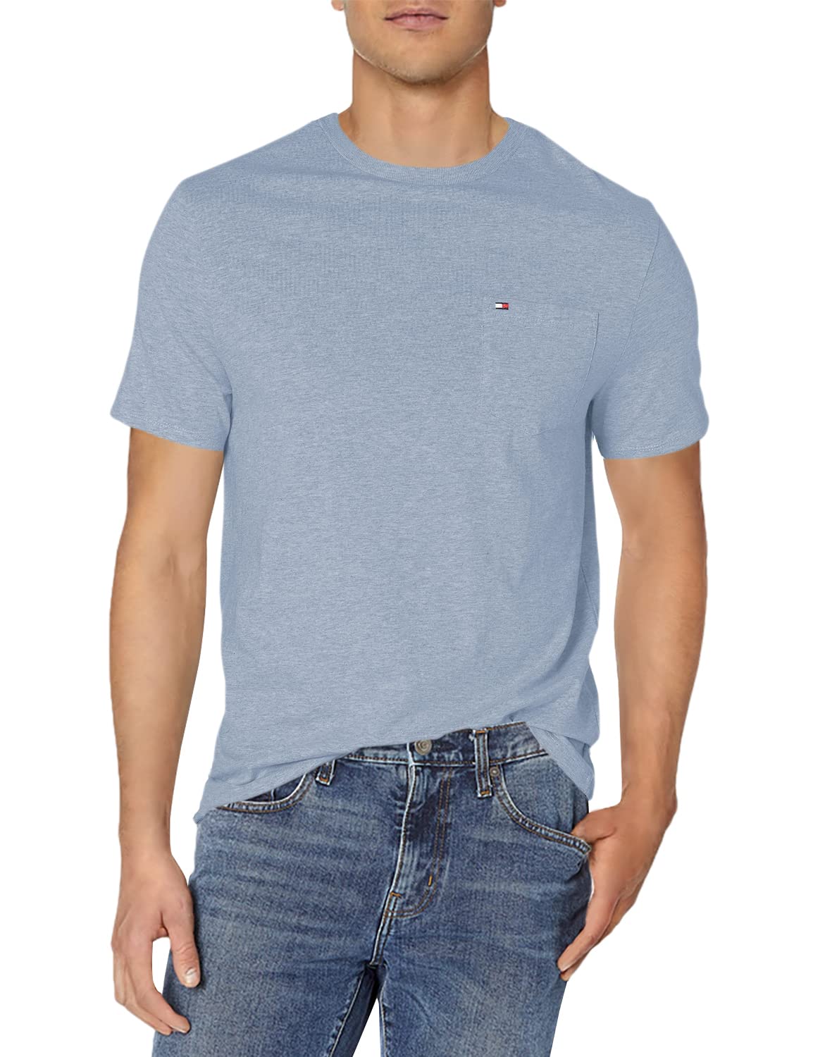 Camiseta Tommy Hilfiger Grande E Alta Com Bolso Para Homens