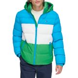 Jaqueta Tommy Hilfiger Masculina Com Capuz Verde/azul Tamanho S