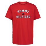 Camiseta Tommy Hilfiger Masculina De Manga Curta Vermelha Varsity 10-12 Anos
