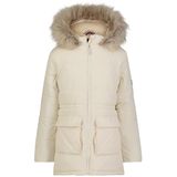 Jaqueta Tommy Hilfiger Feminina Puffer Branca Com Capuz De Pele Sintética 5