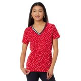 Camiseta Tommy Hilfiger De Manga Curta Com Decote Em V Para Mulheres
