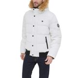 Jaqueta Masculina Tommy Hilfiger De Tecido Ártico Acolchoada Com Snorkel Branca