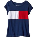 Camiseta Tommy Hilfiger Feminina De Manga Curta Com Bandeira Azul 2t