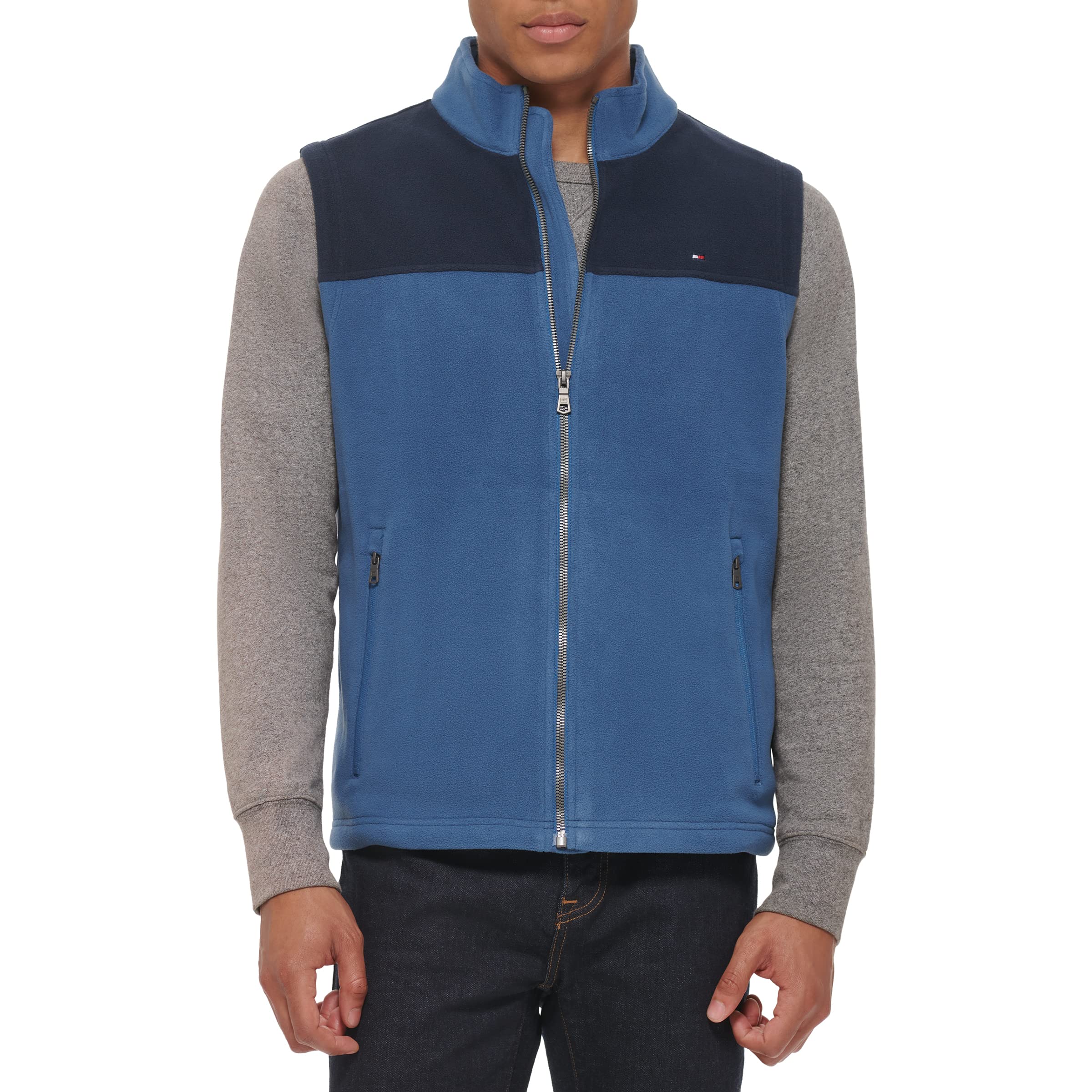 Colete Masculino De Lã Polar Tommy Hilfiger Azul Marinho/oceano