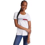 Camiseta Feminina Tommy Hilfiger Com Logotipo Bordado De Ajuste Regular