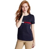 Camiseta Feminina Tommy Hilfiger Com Logotipo Bordado De Ajuste Regular