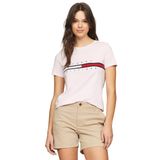Camiseta Feminina Tommy Hilfiger Com Logotipo Bordado De Ajuste Regular