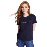 Camiseta Feminina Tommy Hilfiger Com Logotipo Bordado De Ajuste Regular