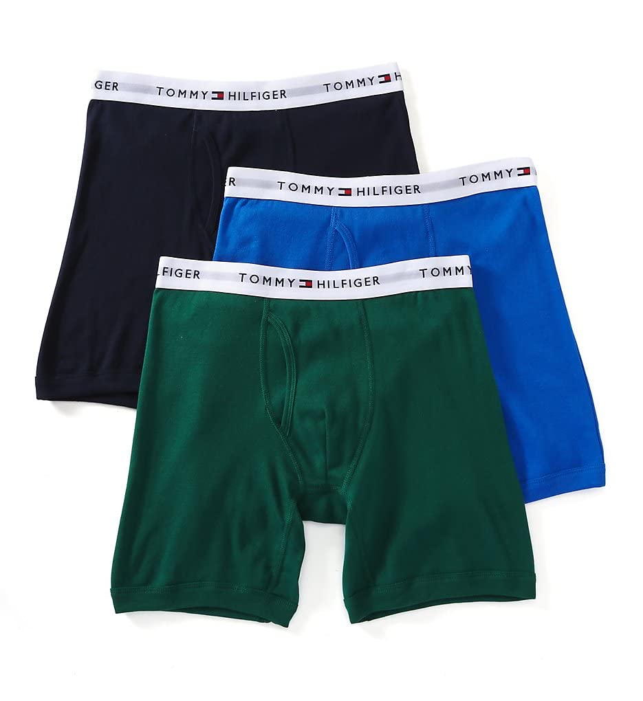 Cueca Boxer Tommy Hilfiger, Pacote Com 3 Unidades De Algodão Para Homens, Gg