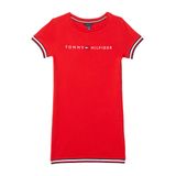 Vestido Tommy Hilfiger Th Logo Bodycon Para Meninas Vermelho Tamanho 7