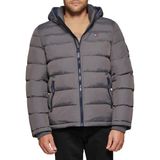 Jaqueta Masculina Tommy Hilfiger Com Capuz Puffer Charcoal G-small