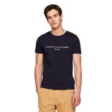 Camiseta Masculina Tommy Hilfiger Com Logotipo Bordado Sky Captain
