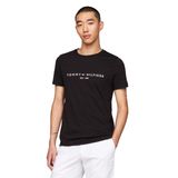 Camiseta Masculina Tommy Hilfiger Com Logotipo Bordado Jet Black