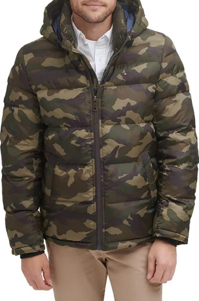 Blusão Tommy Hilfiger Masculina Com Capuz E Camuflagem Tamanho L