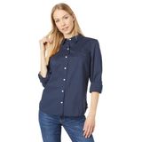Camisa Tommy Hilfiger Classic De Manga Comprida Feminina Sky Captain