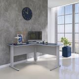 Mesa Para Escritório Em L 130x130cm Etp 1313 Maxxi Cinza/azul
