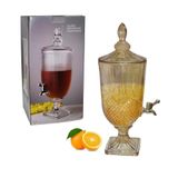 Suqueira De Cristal 5l Diamond Dourado Dispenser De Bebidas Vidro Grande
