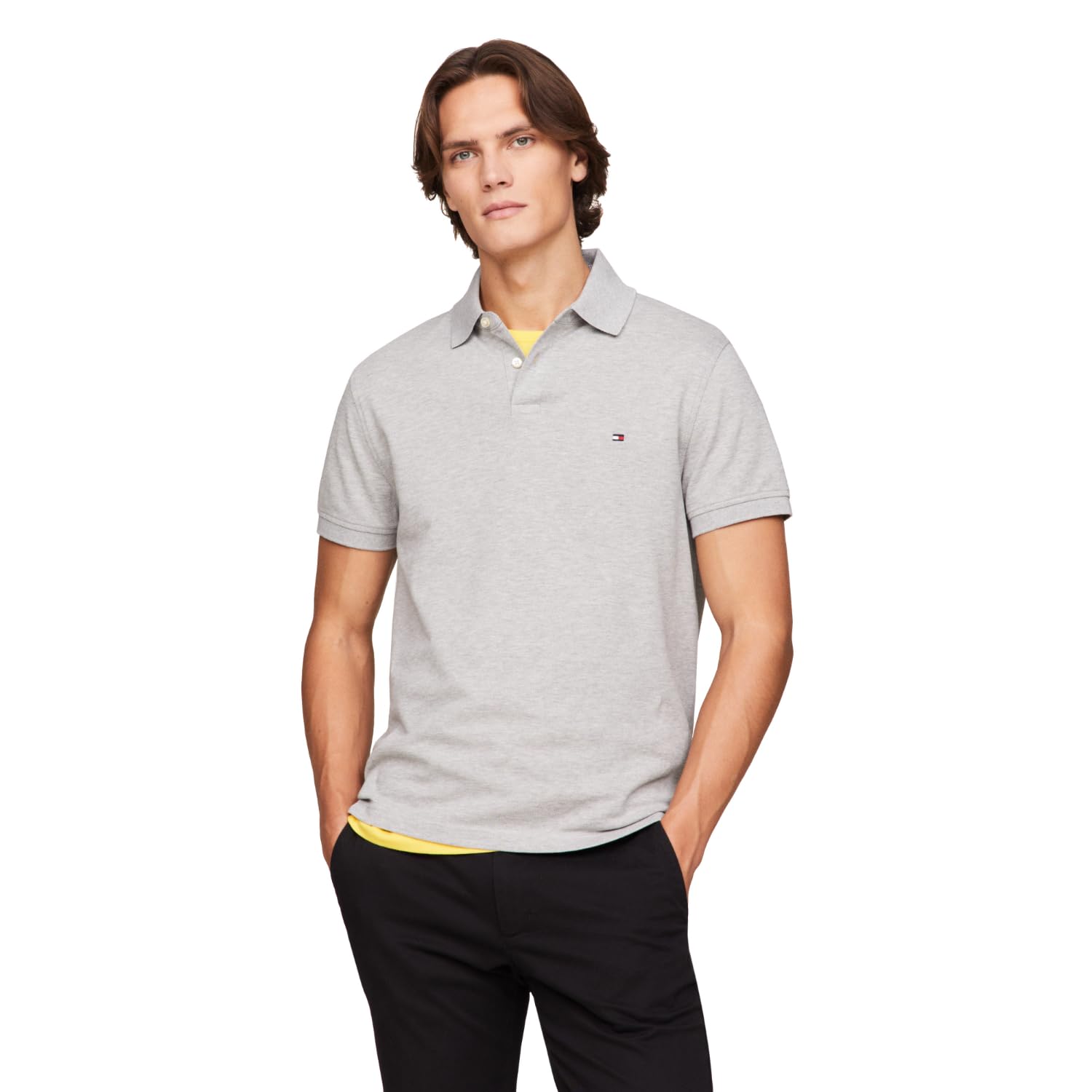 Camisa Polo Tommy Hilfiger 1985 Slim De Manga Curta Para Homens