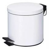 Lixeira Inox 3 Litros Com Pedal Cesto Removível Para Banheiro Ou Cozinha Branca