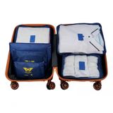 Organizador De Mala Bolsa Kit 6 Pecas Azul Marinho