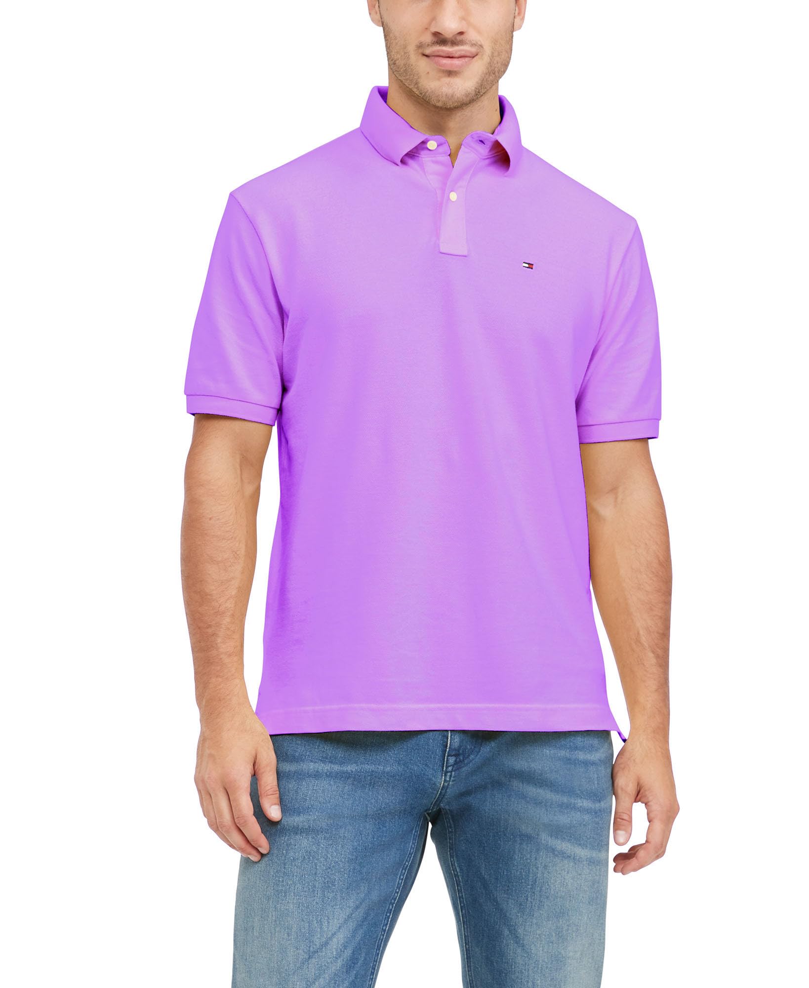 Camisa Polo Tommy Hilfiger African Violet Para Homens