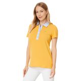 Camisa Polo Tommy Hilfiger Mixed Media De Manga Curta Feminina