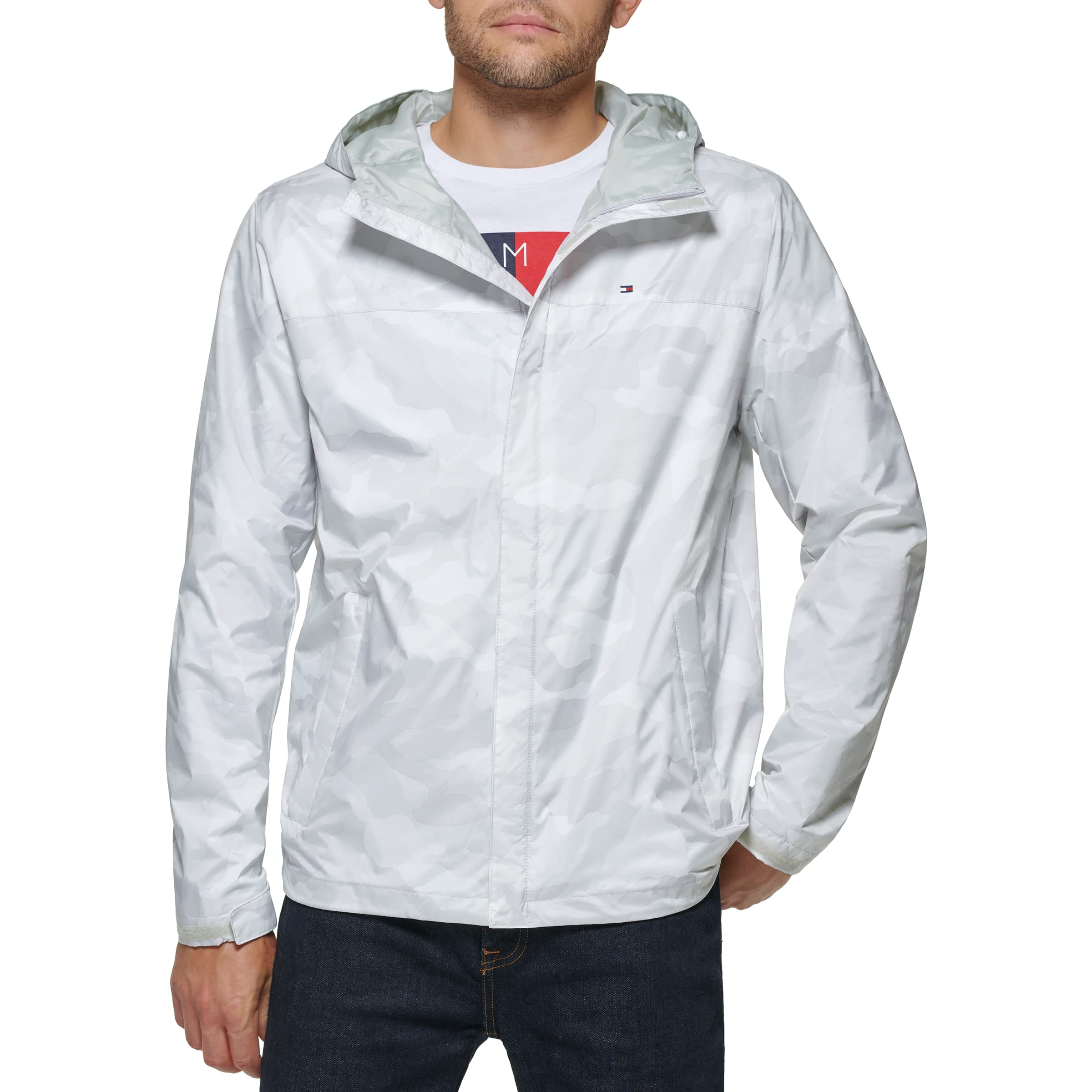Blusão Tommy Hilfiger Leve Impermeável Ice Camo Masculino