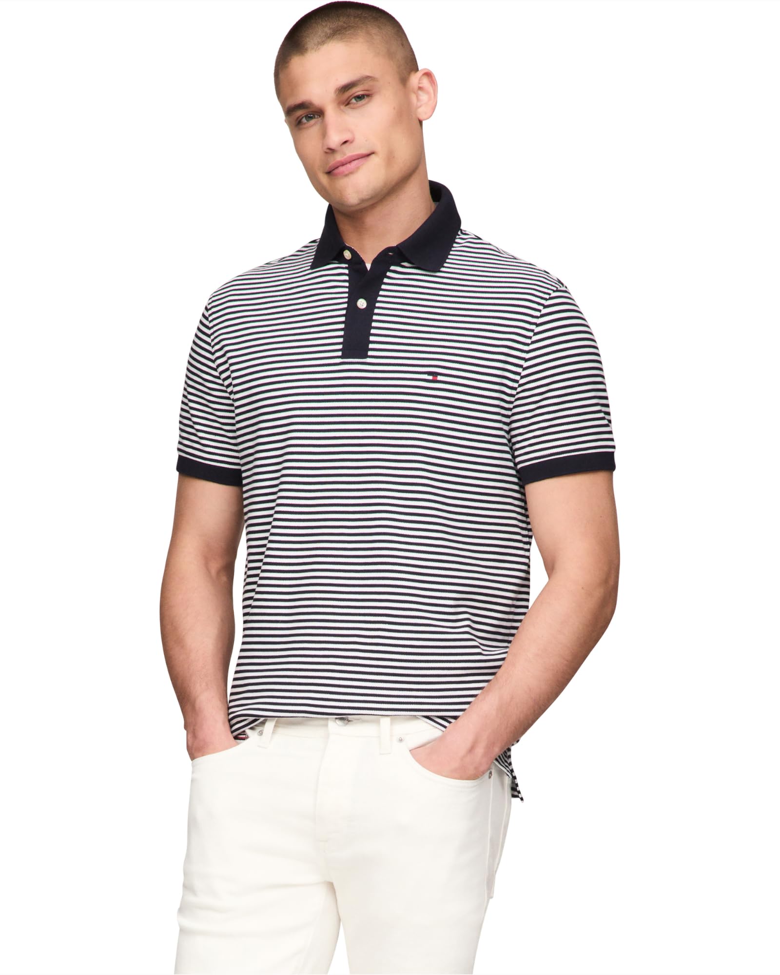 Camisa Polo Tommy Hilfiger 1985 Regular De Manga Curta Para Homens