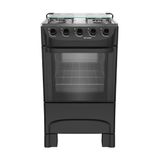 Fogão 4 Bocas A Gás Mueller Mfi4ba Mesa De Inox Acendimento Manual Preto Fosco